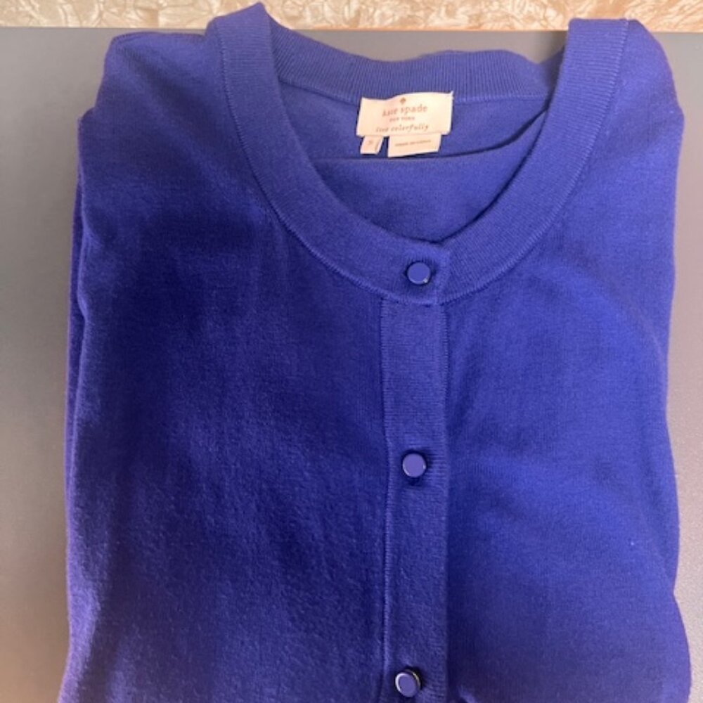 Kate Spade New York 'somerset' cotton blend cardigan Purple Size Small